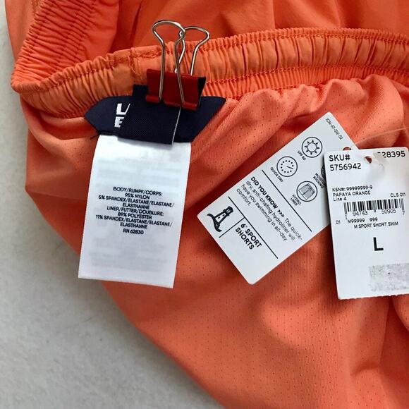 Lands' End NWT Orange Sport Swim Trunk Men Various - Picture 11 of 13